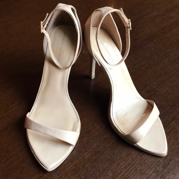 Zara Shoes - Zara 2013 barely there nude heels ankle strap